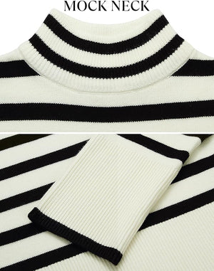 Samantha Striped Sweater - White, Black, or Khaki