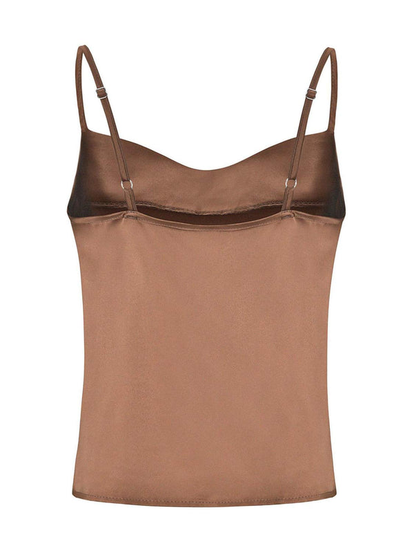 Simplicity Satin Cami Tank - Golden, Hunter Green, Black, White - Daily Chic