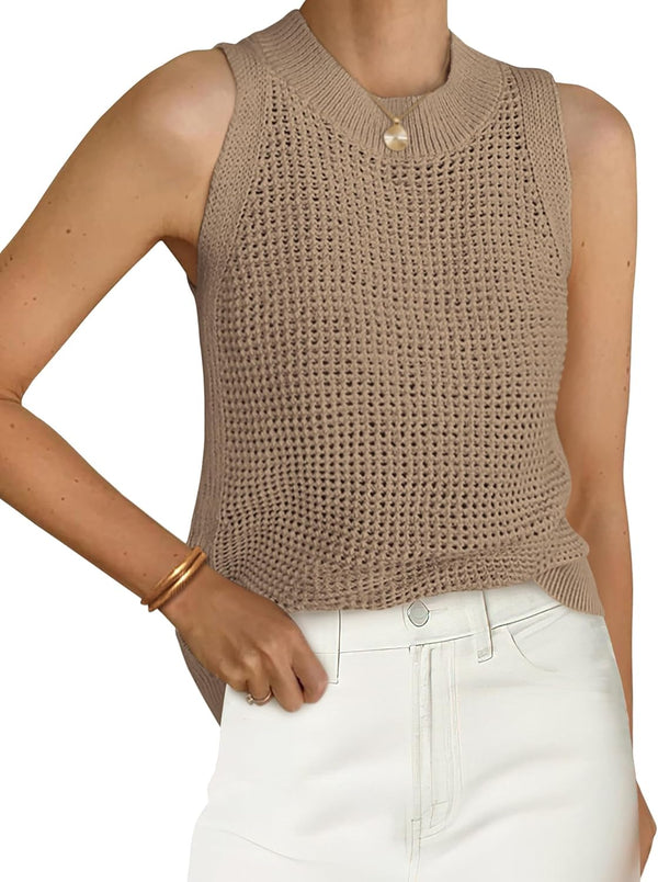 Oasis Eyelet Crewneck Knit Sweater Top