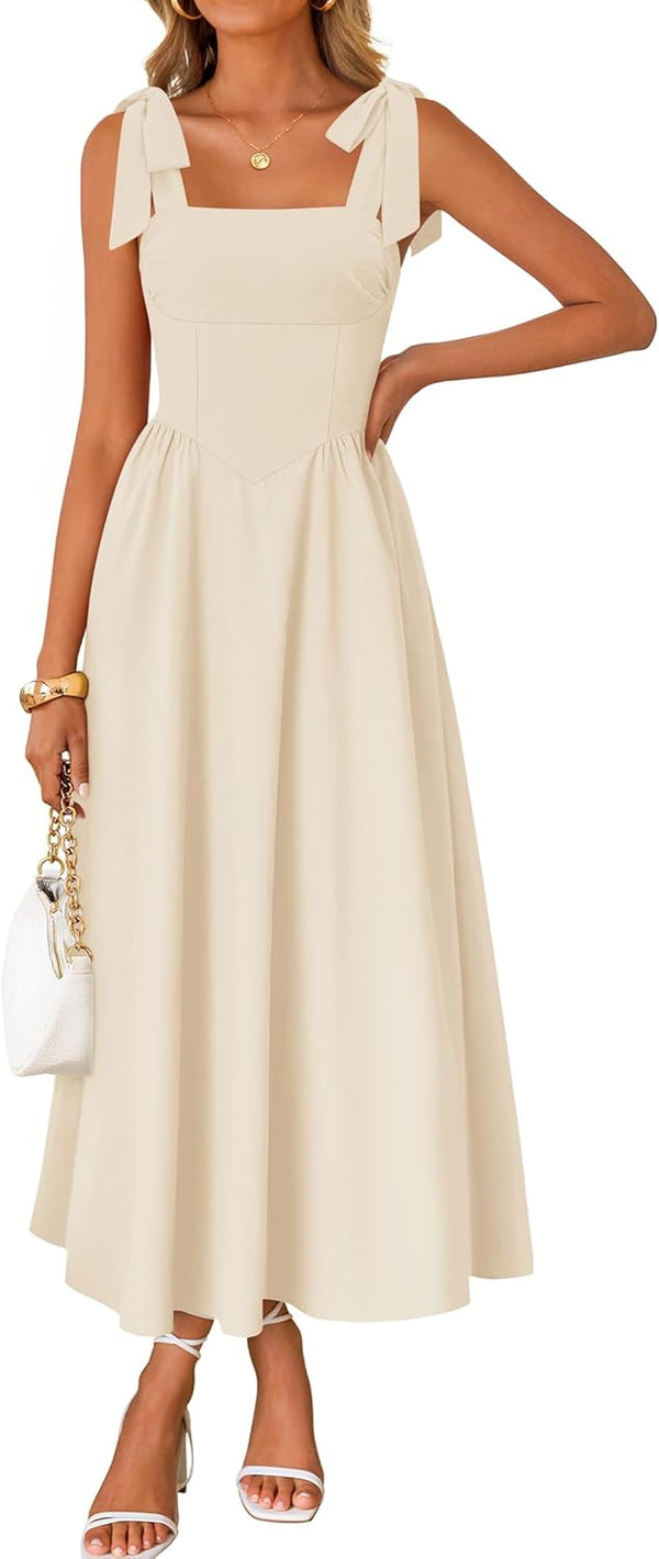 Meadow Muse Tie-Shoulder Maxi Dress