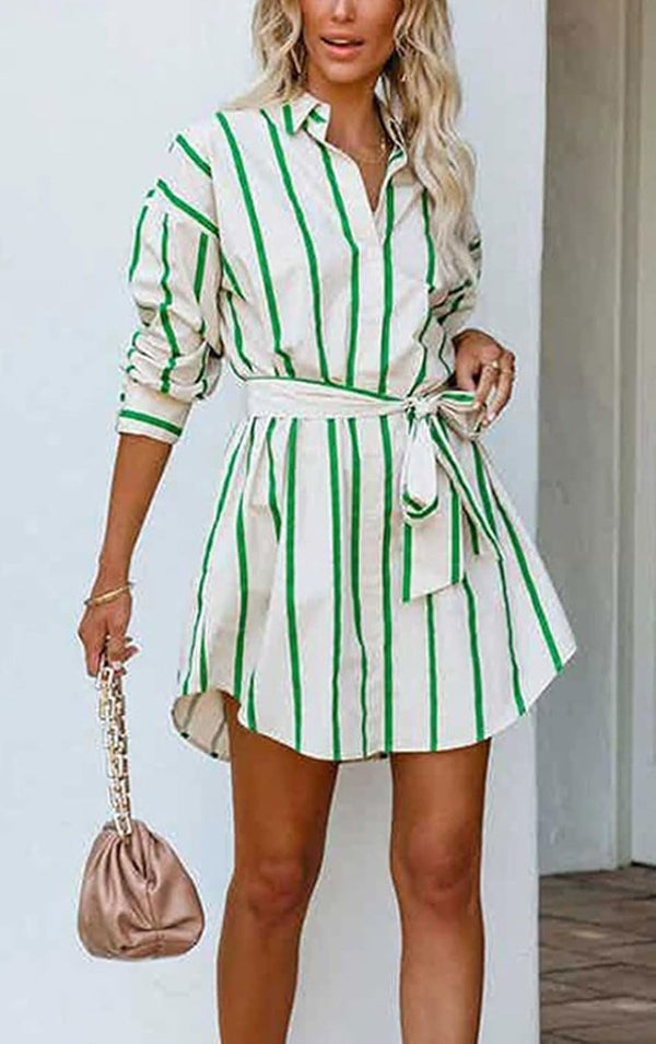 Seaside Socialite Striped Button-Down Tunic Dress