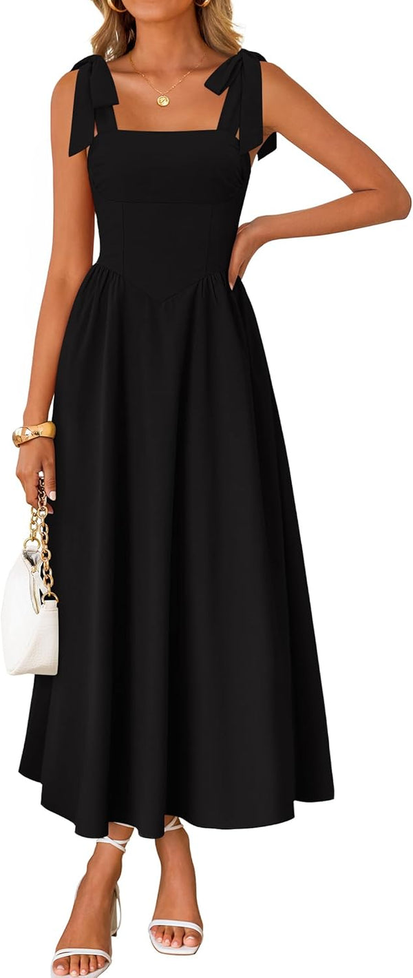 Meadow Muse Tie-Shoulder Maxi Dress