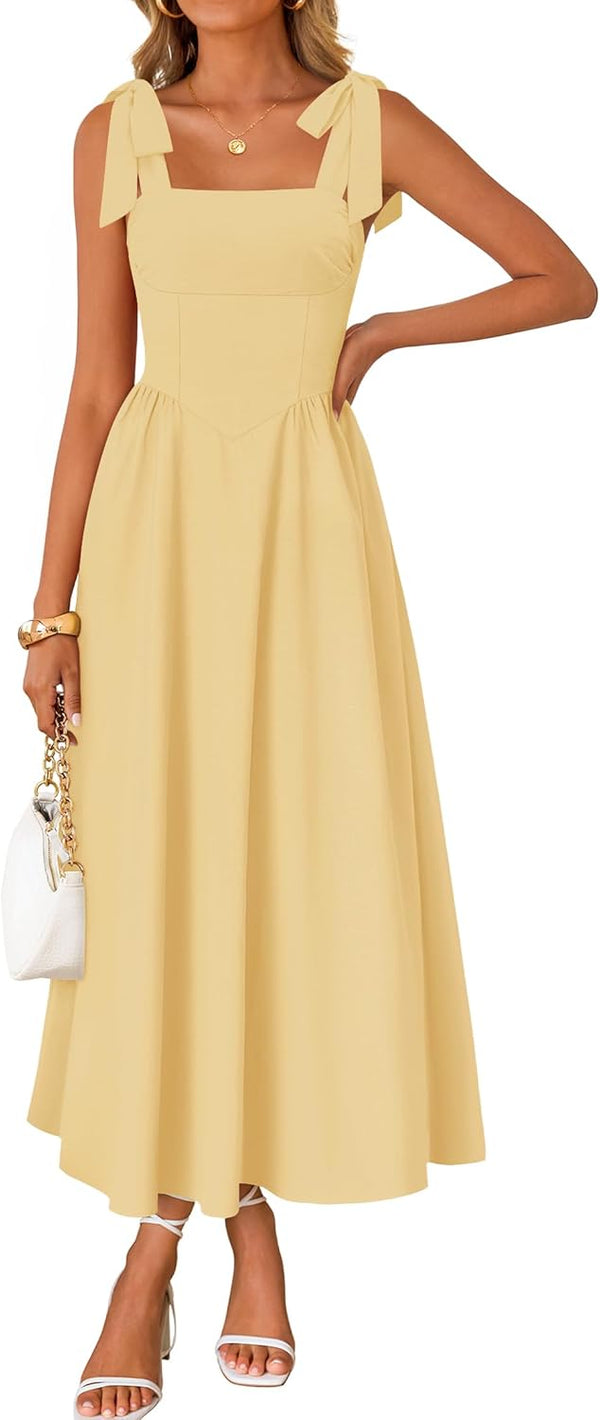 Meadow Muse Tie-Shoulder Maxi Dress