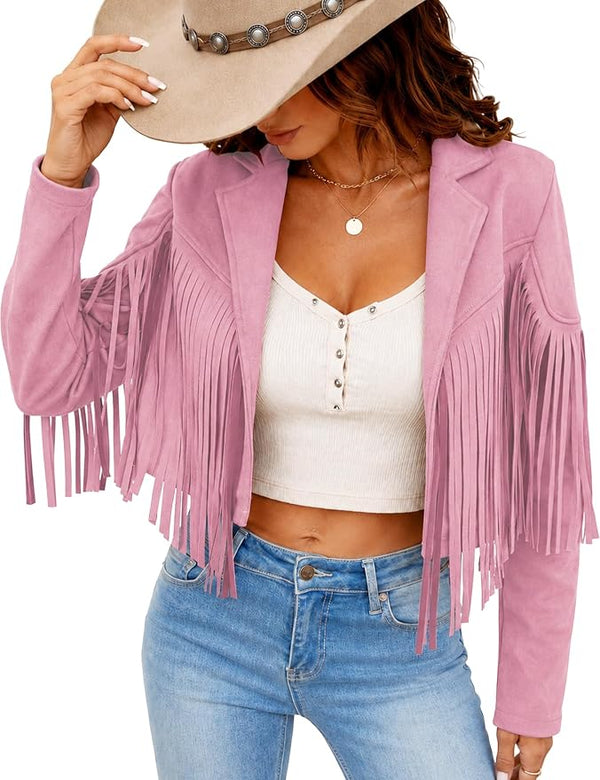 Dolly Faux Suede Fringe Jacket