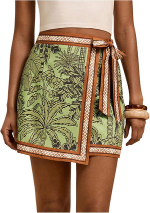 Bali Botanical Wrap Mini Skort