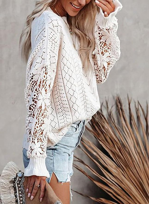 Lace pullover top sale