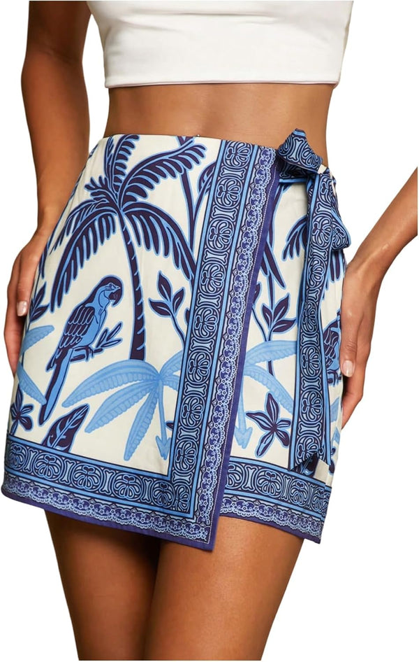 Bali Botanical Wrap Mini Skort