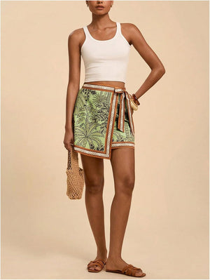 Bali Botanical Wrap Mini Skort