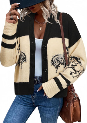 Wild at Heart Western Horse Cardigan - Black or Brown