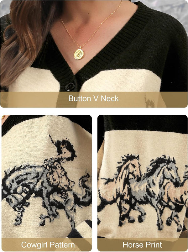 Wild at Heart Western Horse Cardigan - Black or Brown