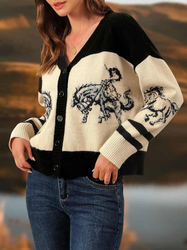 Wild at Heart Western Horse Cardigan - Black or Brown