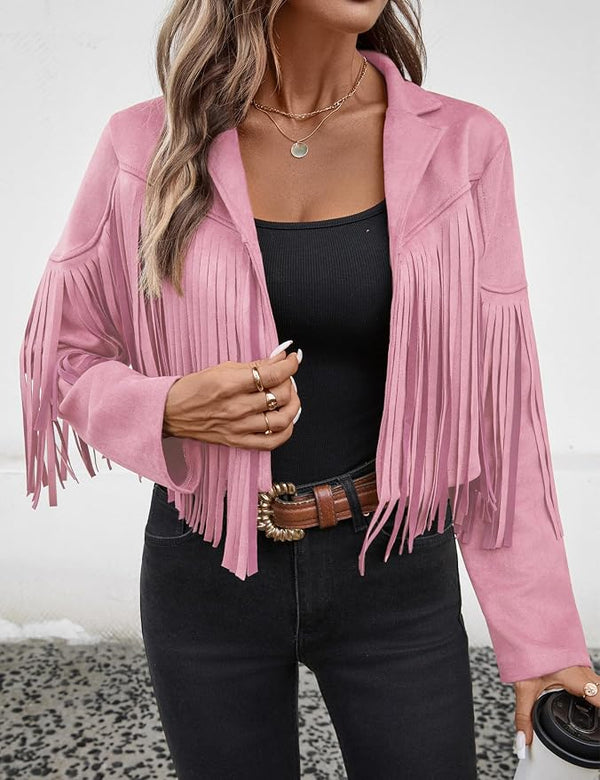 Dolly Faux Suede Fringe Jacket