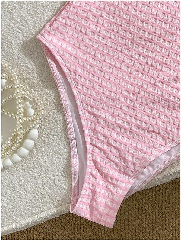 Bardot Knot Gingham Bathing Suit
