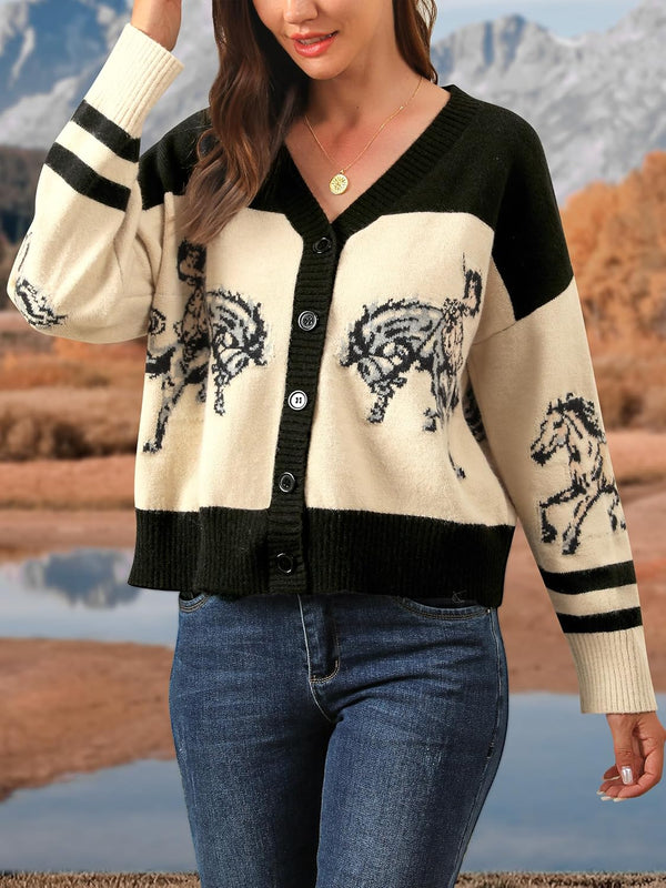 Wild at Heart Western Horse Cardigan - Black or Brown
