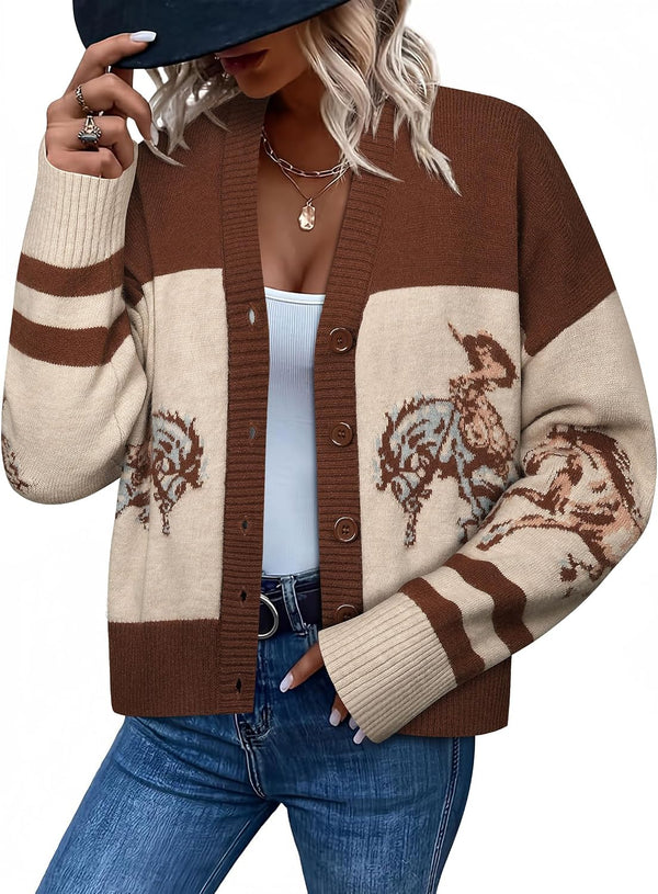 Wild at Heart Western Horse Cardigan - Black or Brown