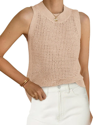 Oasis Eyelet Crewneck Knit Sweater Top