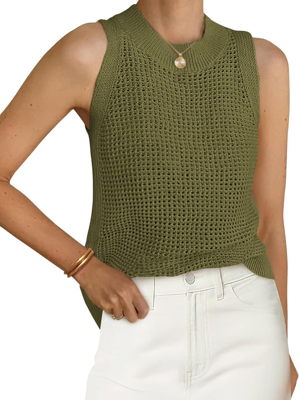 Oasis Eyelet Crewneck Knit Sweater Top