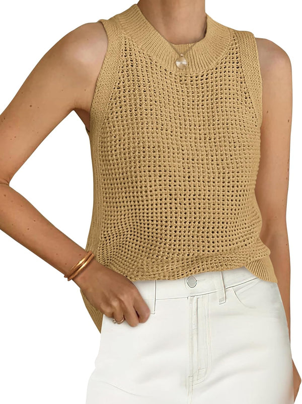 Oasis Eyelet Crewneck Knit Sweater Top