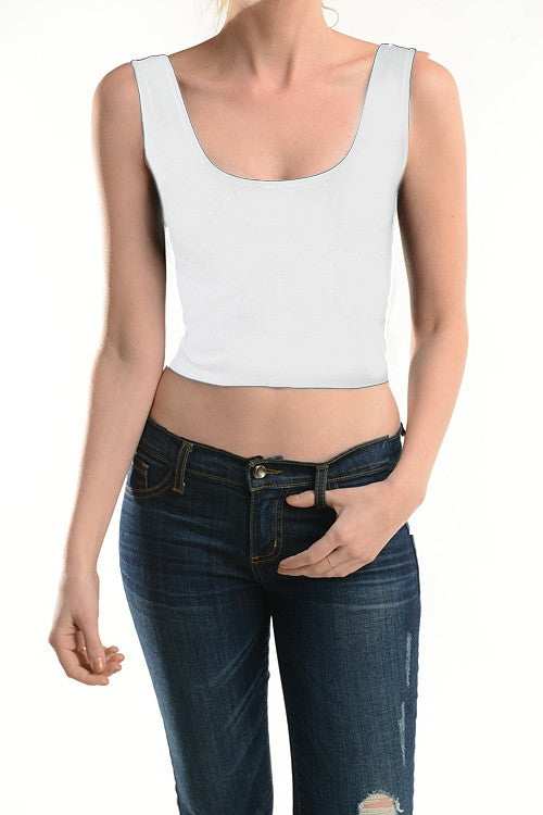 The Classic Stretch Crop Tank - Black or White - Daily Chic