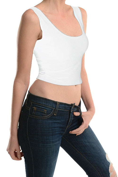 The Classic Stretch Crop Tank - Black or White - Daily Chic