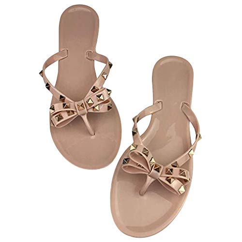 Valentina Studded Bow Sandals - Beige or Black - Daily Chic