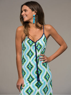 Cindy Print Maxi Dress - Turquoise + Multi - Daily Chic