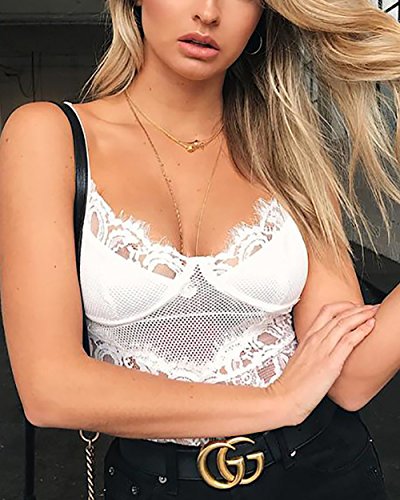Skye Lace Bodysuit - White - Daily Chic