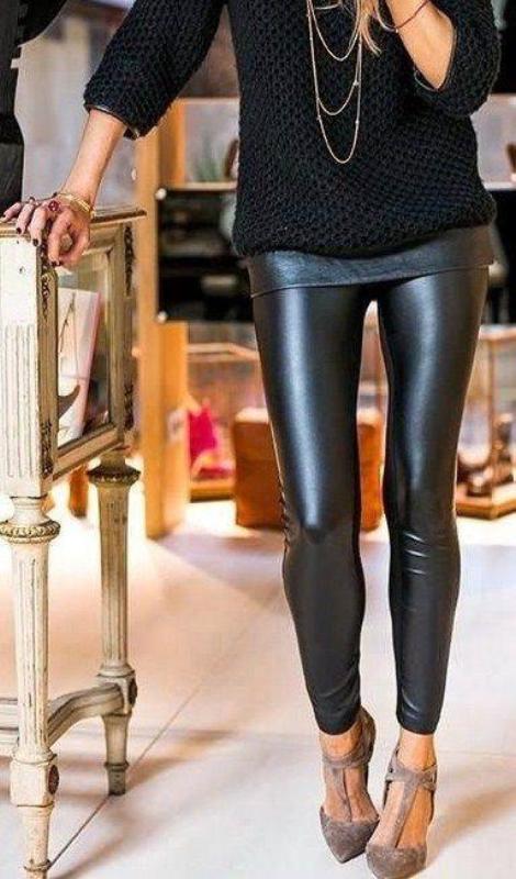 Zoe Leather Look Leggings - Black RESTOCKED! - Daily Chic