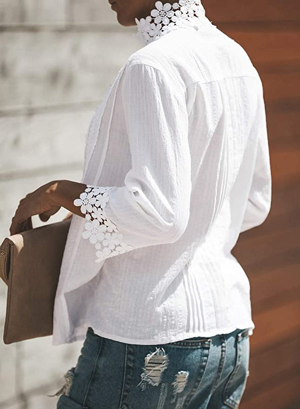 Cozumel Lace Blouse - White - Daily Chic