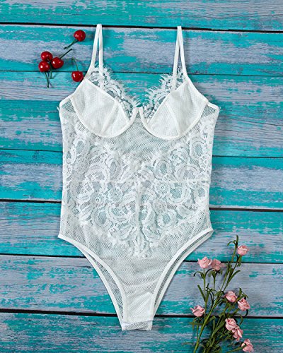 Skye Lace Bodysuit - White - Daily Chic