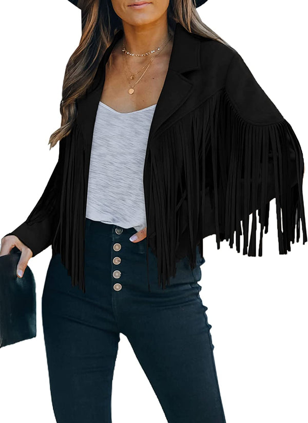 Dolly Faux Suede Fringe Jacket