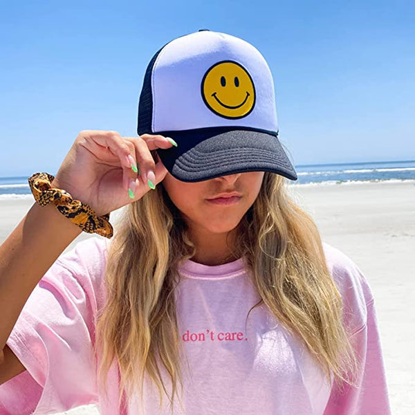 Good Vibes Only Smiley Face Trucker Hat