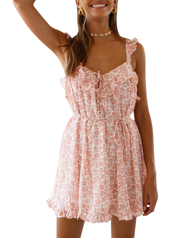 Maui Floral Ruffle Dress - Coral - Daily Chic