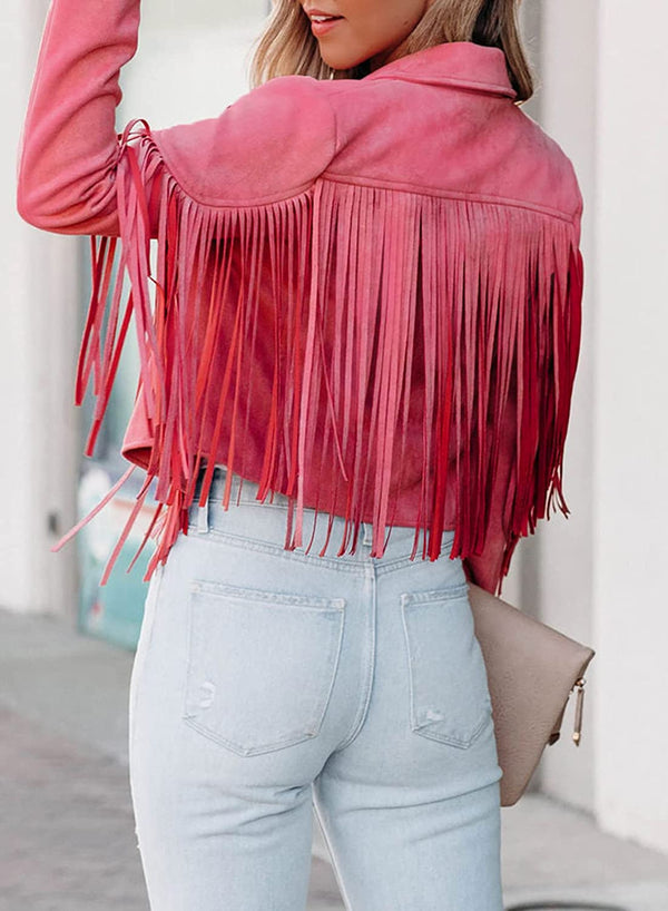 Dolly Faux Suede Fringe Jacket