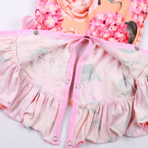 Spring Showers Floral Ruffle Onesie Romper - Pink or Mint - Daily Chic