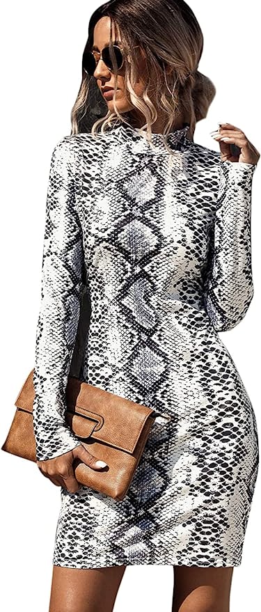 Vanessa Snake Print Turtleneck Dress Vanessa Snake Print Turtleneck Dress