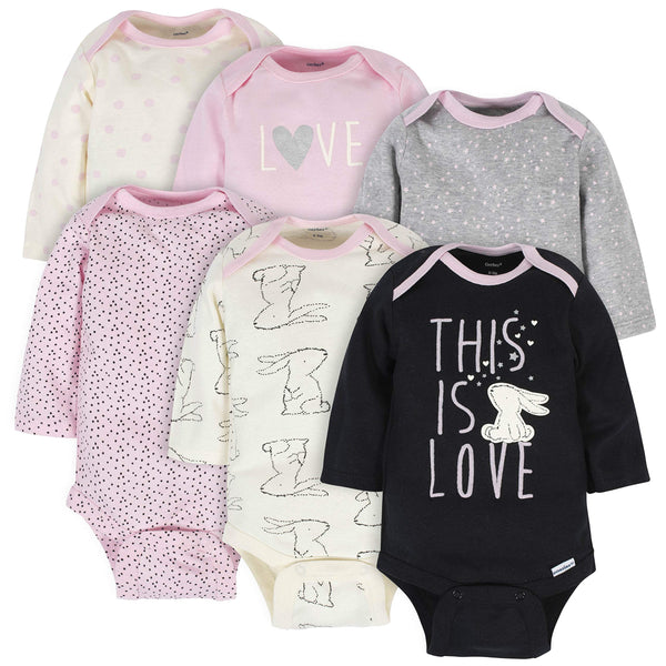 Bunny Baby 6-Pack Long-Sleeve Onesie Bodysuits - Daily Chic