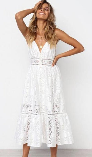 Sophie Lace Dress - White or Blush - Daily Chic