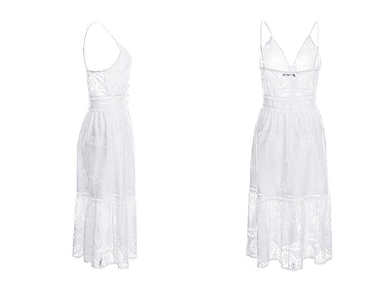 Sophie Lace Dress - White or Blush - Daily Chic