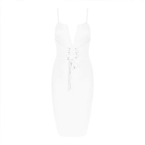 Mia Corset Accent Bandage Dress - White, Apricot Blush, or Red - Daily Chic