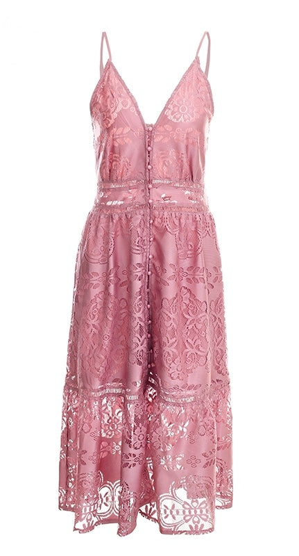 Sophie Lace Dress - White or Blush - Daily Chic