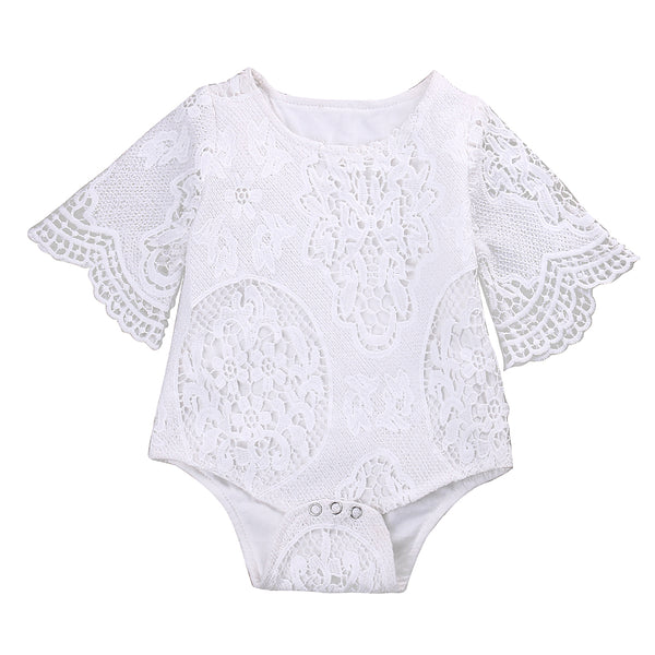 Tinley Lace Onesie Romper - White - Daily Chic