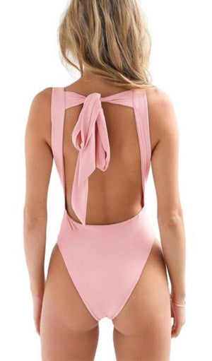 Alexa Tie Back Bodysuit - Pink or Red - Daily Chic