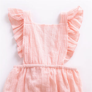 Vivian Ruffle Onesie Romper - Pink, White, or Coffee - Daily Chic