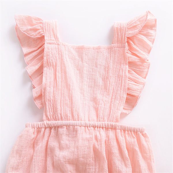 Vivian Ruffle Onesie Romper - Pink, White, or Coffee - Daily Chic