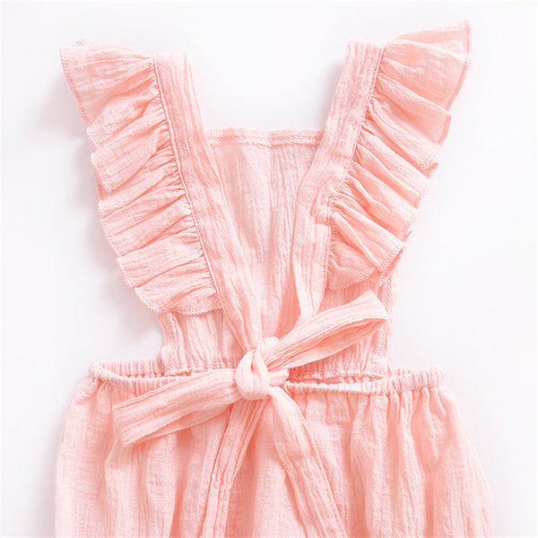 Vivian Ruffle Onesie Romper - Pink, White, or Coffee - Daily Chic
