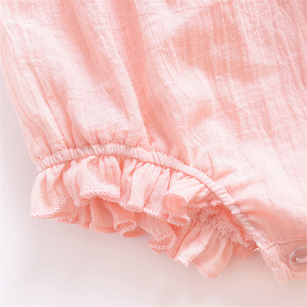 Vivian Ruffle Onesie Romper - Pink, White, or Coffee - Daily Chic