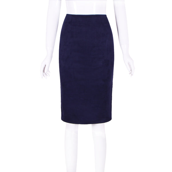 Carmen Faux Suede Midi Pencil Skirt - Camel, Beige or Black - Daily Chic